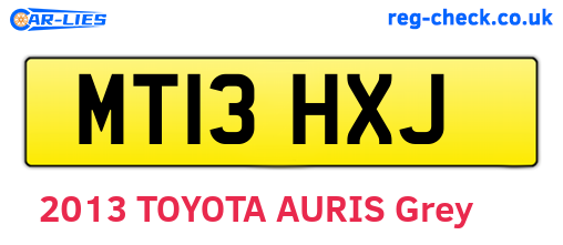 MT13HXJ are the vehicle registration plates.