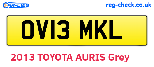 OV13MKL are the vehicle registration plates.