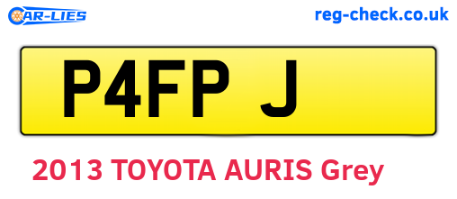 P4FPJ are the vehicle registration plates.