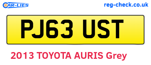 PJ63UST are the vehicle registration plates.