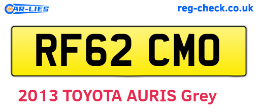 RF62CMO are the vehicle registration plates.