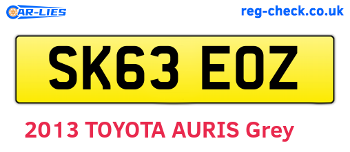 SK63EOZ are the vehicle registration plates.