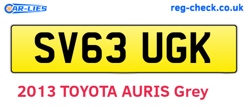 SV63UGK are the vehicle registration plates.