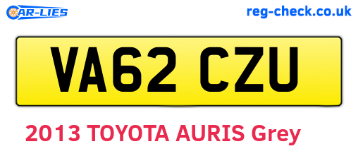VA62CZU are the vehicle registration plates.