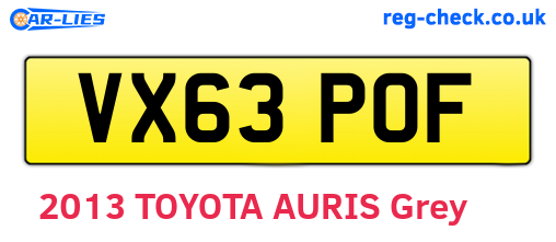 VX63POF are the vehicle registration plates.