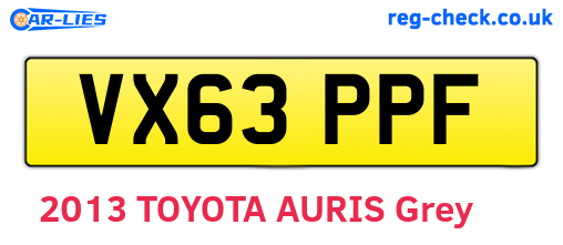 VX63PPF are the vehicle registration plates.