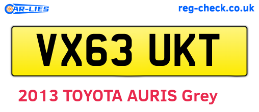 VX63UKT are the vehicle registration plates.