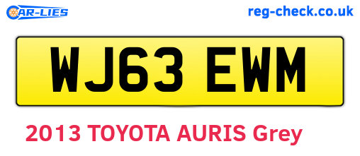 WJ63EWM are the vehicle registration plates.