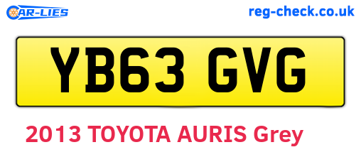 YB63GVG are the vehicle registration plates.