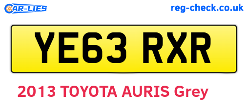 YE63RXR are the vehicle registration plates.