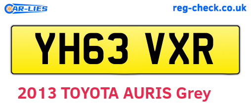 YH63VXR are the vehicle registration plates.