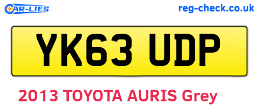 YK63UDP are the vehicle registration plates.