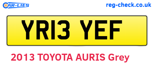 YR13YEF are the vehicle registration plates.