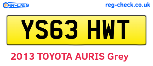 YS63HWT are the vehicle registration plates.