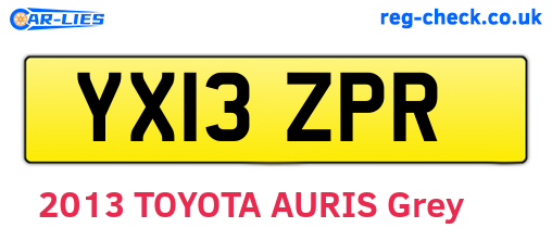 YX13ZPR are the vehicle registration plates.
