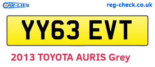 YY63EVT are the vehicle registration plates.