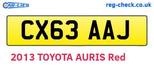 CX63AAJ are the vehicle registration plates.