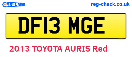 DF13MGE are the vehicle registration plates.