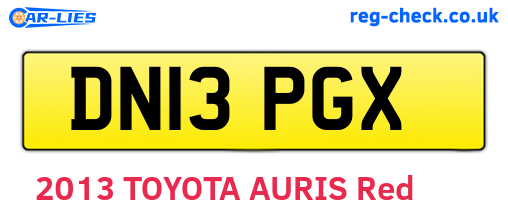 DN13PGX are the vehicle registration plates.