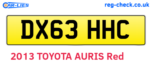 DX63HHC are the vehicle registration plates.
