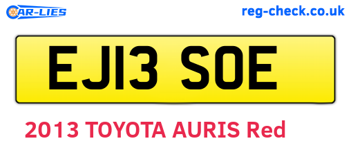 EJ13SOE are the vehicle registration plates.