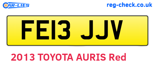 FE13JJV are the vehicle registration plates.