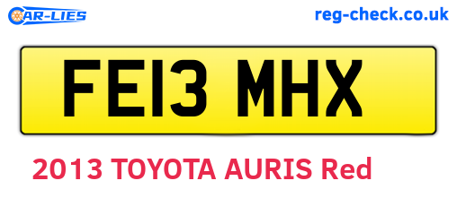 FE13MHX are the vehicle registration plates.