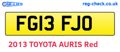 FG13FJO are the vehicle registration plates.