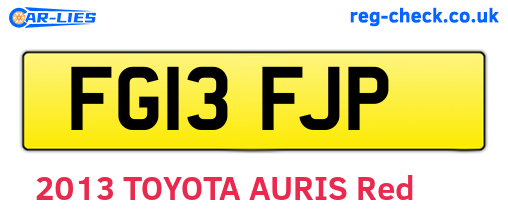 FG13FJP are the vehicle registration plates.