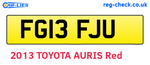 FG13FJU are the vehicle registration plates.