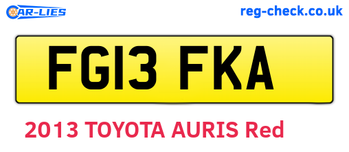 FG13FKA are the vehicle registration plates.