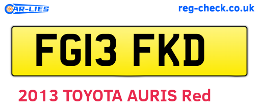 FG13FKD are the vehicle registration plates.