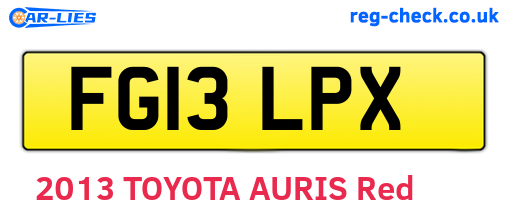 FG13LPX are the vehicle registration plates.