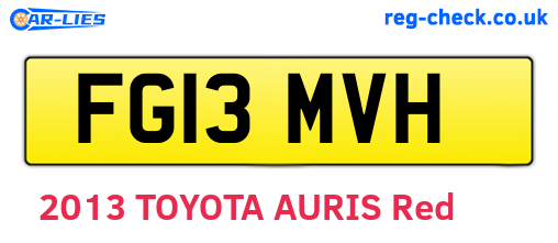 FG13MVH are the vehicle registration plates.