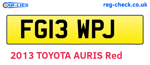 FG13WPJ are the vehicle registration plates.