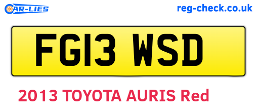FG13WSD are the vehicle registration plates.