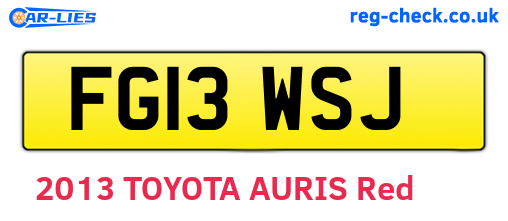 FG13WSJ are the vehicle registration plates.