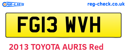 FG13WVH are the vehicle registration plates.