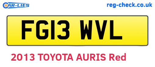 FG13WVL are the vehicle registration plates.
