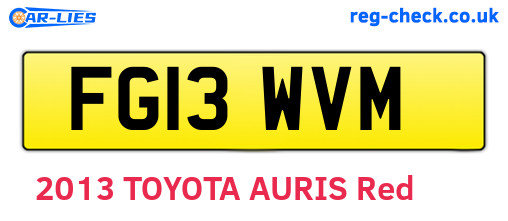 FG13WVM are the vehicle registration plates.
