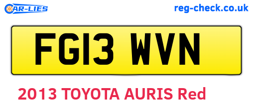 FG13WVN are the vehicle registration plates.