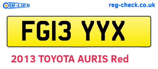 FG13YYX are the vehicle registration plates.