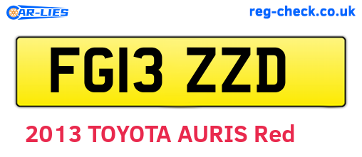 FG13ZZD are the vehicle registration plates.