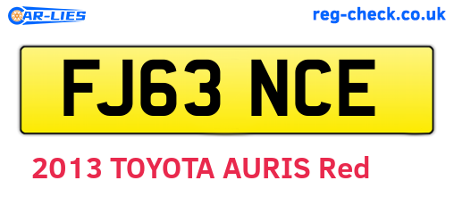 FJ63NCE are the vehicle registration plates.