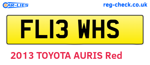 FL13WHS are the vehicle registration plates.