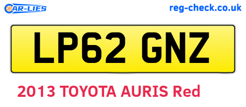 LP62GNZ are the vehicle registration plates.