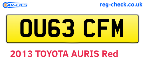 OU63CFM are the vehicle registration plates.