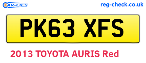PK63XFS are the vehicle registration plates.