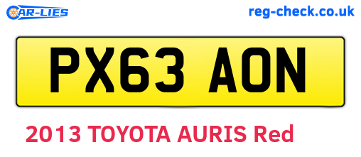 PX63AON are the vehicle registration plates.