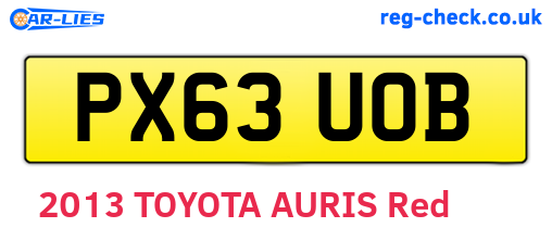 PX63UOB are the vehicle registration plates.